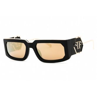 Philipp Plein Unisex Black Rectangular Sunglasses SPP119M
