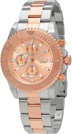 Invicta Pro Diver Chronograph Rose Dial Two-tone Mens Watch 1775