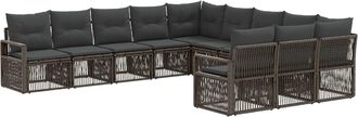 vidaXL Conjunto De Sof&aacute;s De Jard&iacute;n 11 Uds. Gris Rat&aacute;n Sint&eacute;tico Vidaxl