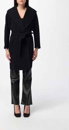 Max Mara S Max Mara Cappotto a vestaglia in lana vergine con cintura