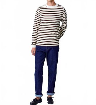 La Paz Feij&oacute; Long Sleeve Shirt In Brown Stripe