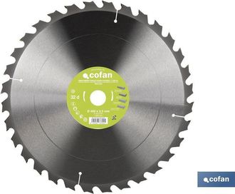 cofan Cofan - Disco De Sierra Ingletadora Para Madera/metal &Oslash;400 X 2,2 X 30 Mm, 32 Dientes