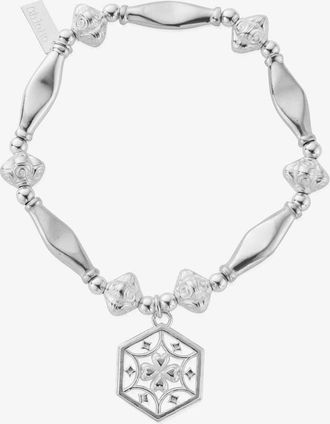 Chlobo Lucky Silver Mandala Bead Bracelet SBCFB3414