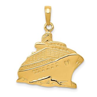 Diamond2Deal 14k Yellow Gold Cruise Ship Pendant
