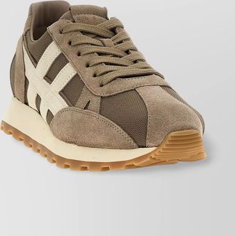 Hogan rubber sole suede panels sneakers