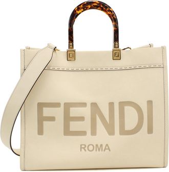 Fendi White Leather Tote Bag (Pre-Owned)