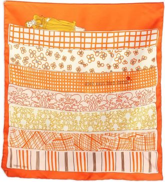 Herm&egrave;s Sciarpa Carr&eacute; 40 Avez Vous Bien Dormi anni 2000 - Arancione