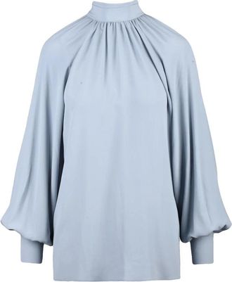 Eleventy Acetate and Silk Blouse - Light Blue