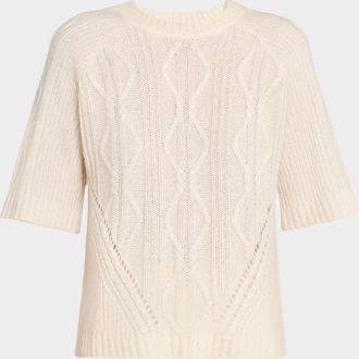 Autumn Cashmere Cable-Knit Sequin Sweater