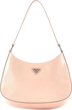 Prada Cleo Shoulder Bag Spazzolato Leather Medium hobo bag - women - Patent Leather - One Size - Neutrals