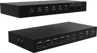 No Brand I-tec Usb-c Kvm Dock Pro For Three Hosts, Dual Video, With 2x Power Delivery, Max 92w