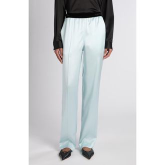 Tom Ford Stretch Silk Satin PJ Pants in Frost at Nordstrom, Size Medium