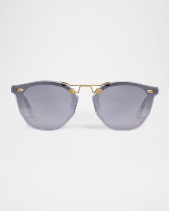 Krewe Beau Acetate & Stainless Steel Round Sunglasses