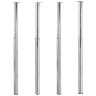 Berkfield Home Telescopic Table Legs 4 pcs Chrome 710 mm-1100 mm in Silver