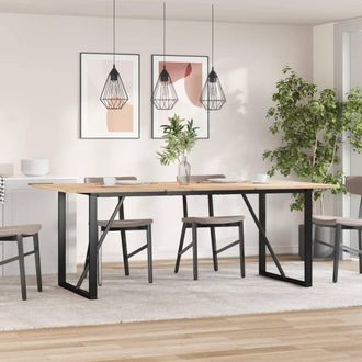 Berkfield Home Dining Table Legs O-Frame 180x80x73 cm Steel in Black | Size: 180 x 80 x 73 cm