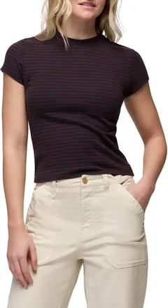 Prana Lotus T-Shirt in Cacao Stripe at Nordstrom, Size X-Large