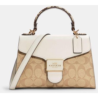 Coach Schoudertas Goud/Licht Khaki Krijt