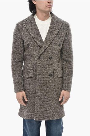 Paolo Pecora Virgin Wool Double-Breasted Coat with Flap Pockets size 48