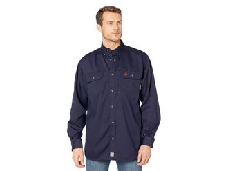 Ariat FR Solid Vent Long Sleeve Work Shirt Mens Clothing Navy : 2XL, Nylon/Cotton