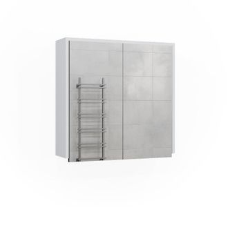 Vicco Armario Con Espejo Para Ba&ntilde;o Maltin, Blanco/antracita, 60 X 58 Cm Con Dos Puertas De Espejo