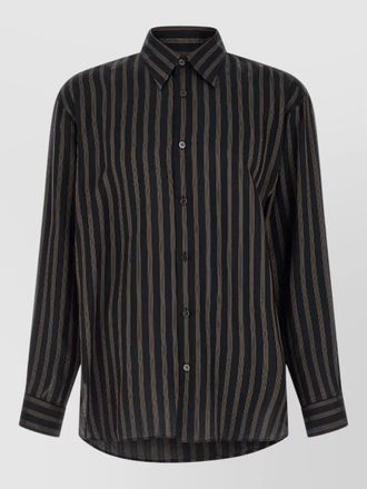 Dries Van Noten striped long-sleeve shirt