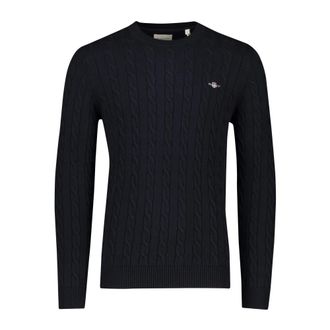 GANT Rondgebreide trui - Heren - Truien - Blauw - Maat: 3XL