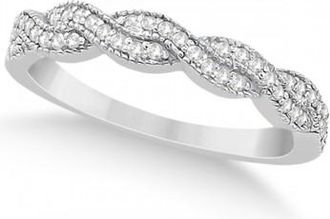 Allurez Diamond Infinity Semi Eternity Wedding Band 18k White Gold (0.30ct)