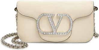 Valentino Garavani Small Loc&ograve; Leather Shoulder Bag in Light Ivory at Nordstrom