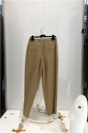 Celine Womens Trousers Montauk Light Khaki Wool