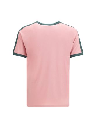 Valentino Embroidered Logo Cotton-Jersey T-Shirt - Pink