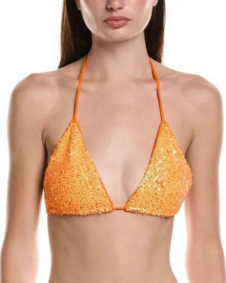 Norma Kamali Petite Sequin String Bikini Top