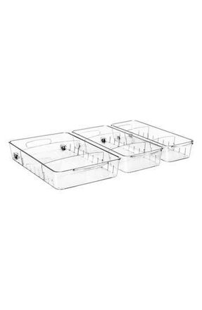 Sorbus Set of 3 Flat Clear Organizing Wheeled Bins at Nordstrom Rack