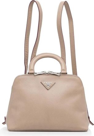 Prada Pre-owned Saffiano Lux Promenade Rugzak - Dames - Vintage Rugzakken - Bruin - ONE Size - Leer - Vintage