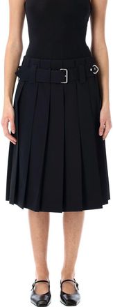 Prada Pleated Gabardine Skirt