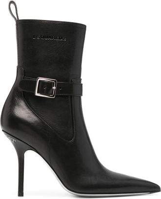 Dsquared2 Distressed 120mm leather boots - women - Calf Leather/Calf Leather/Calf Leather/Rubber - 38 - Black