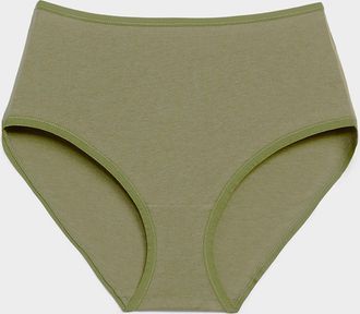 Miiyu Womens Elastic edging high-waist Hipster Panties Organic cotton