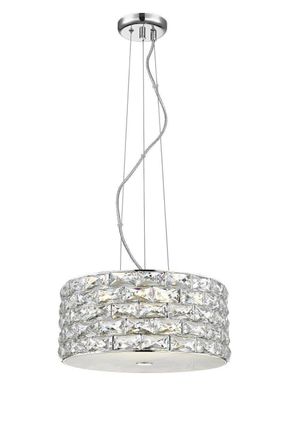 Netlighting Aruba 4 Light LED Chrome Crystal Pendant Ceiling Light in Grey