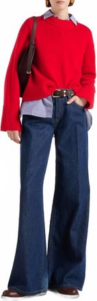 Re/Done Womens Mid Rise Palazzo Wide-Leg Jeans In Fortuna