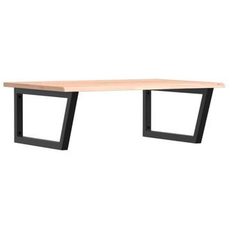 Berkfield Home Basin Shelf Wall Mounted Steel & Solid Wood Oak in Natural
