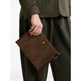 Etro Paisley Jacquard Clutch - Brown