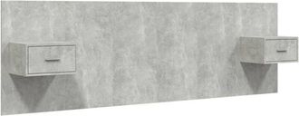 vidaXL Bed Headboard with Cabinets Concrete Grey Engineered Wood Vidaxl