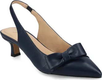 Journee Collection Paloma Slingback Pump in Navy at Nordstrom Rack, Size 6.5
