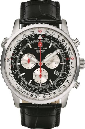 Swiss Alpine Military Quartz horloge 7078.9537 - Heren - Accessoires - Zwart - Maat: ONE Size Leer