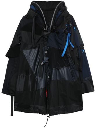 Junya Watanabe panelled utility cape - Black