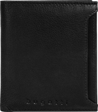 Bugatti Geldb&ouml;rse BUGATTI CLIFF, Herren, schwarz, Leder, leicht gl&auml;nzend, unifarben, Kleinlederwaren Geldb&ouml;rse, echt Leder