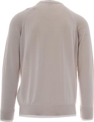 Eleventy Mens Crewneck Jumper Sand-Ivory Wool Jumpers Sand/ivory Sweater