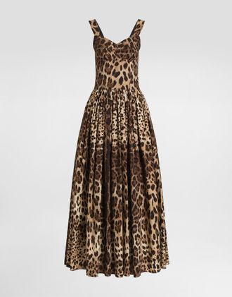 Dolce & Gabbana Leo-print Poplin Dress - Woman Collection Animal Print 36