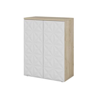 Vicco Armario Mediano Edge, Blanco, 60 X 79.5 Cm Con 2 Puertas Y 3 Compartimentos