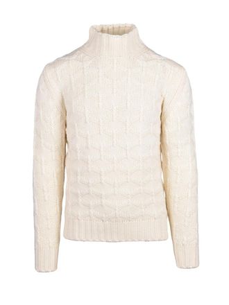 KANGRA Textured Knit Turtleneck Sweater With Volcano High Neck Design