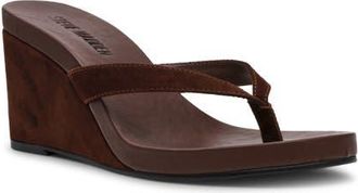 Steve Madden Playing Wedge Sandal in Brown Suede at Nordstrom, Size 6.5